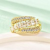 Brass Micro Pave Clear Cubic Zirconia Finger Rings for Women RJEW-U047-12G-2