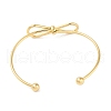 Bowknot 304 Stainless Steel Open Cuff Bangles for Women BJEW-Z064-04G-3