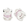 Brass Micro Pave Cubic Zirconia European Beads KK-A254-26S-02-1