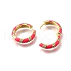 Brass Micro Pave Clear Cubic Zirconia Huggie Hoop Earrings EJEW-H121-22G-03-2