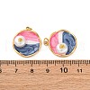 304 Stainless Steel Enamel Pendants STAS-U061-44G-3