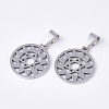 Non-Tarnish Chakra Theme 201 Stainless Steel Pendants STAS-N089-52P-2
