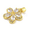 Rack Plating Brass Micro Pave Cubic Zirconia Pendants KK-G513-93G-02-2
