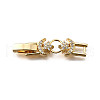 Brass Micro Pave Clear Cubic Zirconia Fold Over Clasps KK-R222-05G-1