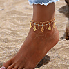 Bohemian Style Brass Rhinestone Charm Anklets YN3777-2