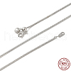 Anti-Tarnish Rhodium Plated 925 Sterling Silver Wheat Chains Necklace for Women STER-I021-02A-P-5