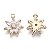 Brass Micro Pave Cubic Zirconia Pendants KK-R111-058-2