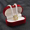 Ion Plating(IP) 304 Stainless Steel Flower Pendant Necklaces NJEW-P320-19G-3