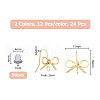 SUPERFINDINGS 24Pcs 2 Color Brass Stud Earring Findings KK-FH0004-78-2