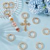 SUNNYCLUE 12Pcs Alloy Crystal Rhinestone Spring Gate Rings FIND-SC0012-68KCG-4