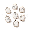 Natural Howlite Faceted Pendants G-Q169-06G-01-1