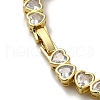 Rack Plating Brass Pave Clear Cubic Zirconia Link Bracelets KK-R158-13G-3