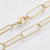 Brass Round Oval Paperclip Chain Necklace Making MAK-S072-06B-G-1