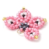 Seed Beads Beaded Charms PALLOY-MZ00320-05-4