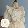 5 Yards Resin and Chiffon Ruffled Lace Trim OCOR-WH0090-95-7