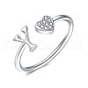 Adjustable Brass Rhinestone Cuff Rings for Women FS-WGEAD33-25-1