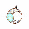 Retro Hollow Natural Turquoise Pendants PW-WGE1A4B-04-1