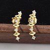 925 Sterling Silver Clear Cubic Zirconia Stud Earrings EJEW-Q032-01G-G-1