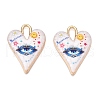 Printed Rack Plating Alloy Enamel Pendants ENAM-T020-01A-1