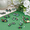SUNNYCLUE 60Pcs 6 Styles Saint Patrick's Day Wood Stud Earrings EJEW-SC0001-42-4
