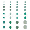 SUPERFINDINGS 32Pcs 12 Styles Natural Green Aventurine Cabochons G-FH0002-19-1