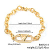 Brass Micro Pave Clear Cubic Zirconia Oval Link Bracelets for Women QD5529-3-1