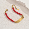 Ion Plating(IP) 304 Stainless Steel ID Bracelets for Women CJ3511-3-1