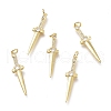 Brass Micro Pave Clear Cubic Zirconia Pendants X-ZIRC-I048-16G-1