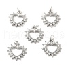 Brass Micro Pave Clear Cubic Zirconia Pendants KK-E068-VB189-3