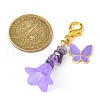 Alloy Enamel Butterfly & Acrylic Flower Pendant Decoration HJEW-JM01556-4