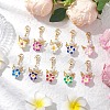 Plumeria Angel Polymer Clay & Glass Seed & Glass Pearl Beaded Pendant Decorations HJEW-MZ00222-2