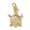Brass Micro Pave Cubic Zirconia Charms KK-I276-37G-1