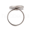 Non-Tarnish 304 Stainless Steel Open Cuff Ring Findings STAS-E124-05K-P-3