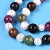 Dyed Natural White Jade Round & Natural Cultured Freshwater Pearl Grooved Potato Beads Strands PEAR-N019-04-4