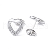 304 Stainless Steel Hollow Out Heart Stud Earring Finding EJEW-I285-08P-2