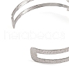 Non-Tarnish 304 Stainless Steel Hollow Leaf Open Cuff Bangles for Women BJEW-K241-03A-P-3