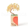 Heart Money Tree Natural Yellow Quartz Bonsai Display Decorations DJEW-G027-16RG-05-2