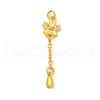 Flower with Tassels Rack Plating Brass Micro Pave Clear Cubic Zirconia Pendants KK-P277-02MG-1