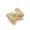 Brass Micro Pave Cubic Zirconia Letter Links KK-I717-04Z-2