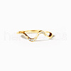 Wave Shaped 925 Sterling Silver Micro Pave Clear Cubic Zirconia Finger Rings FS-WG6021D-06-1