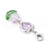 Heart Tulip Glass Beads Pendant Decorations HJEW-JM02952-5