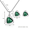 Triangle Alloy & Plastic Pendant Necklaces & Stud Earrings Sets FS-WG3E666-01-4