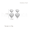 Simple Heart Stainless Steel Dangle Stud Earrings WJ2293-1-3