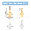 Unicraftale 12Pcs 2 Colors 201 Stainless Steel Pendants STAS-UN0053-68-2