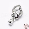 Anti-Tarnish Rhodium Plated 925 Sterling Silver Micro Pave Cubic Zirconia Pendant Bails STER-E053-14P-4