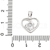 Fine Silver Cubic Zirconia Heart Charms STER-S008-02A-P-3