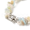 Natural Morganite Chip Beads Multi-strand Bracelet BJEW-JB07052-05-5