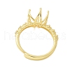 Flower Brass Micro Pave Cubic Zirconia Adjustable Ring Settings KK-K297-17G-3