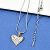 304 Stainless Steel Two Tone Pendant Necklaces for Women NJEW-S445-01F-GP-3