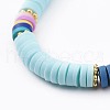 Adjustable Handmade Polymer Clay Braided Bead Bracelets BJEW-JB04640-M-3